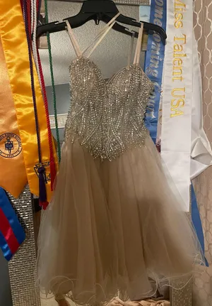 Dave & Johnny Nude Semi Formal Dress thumbnail 1