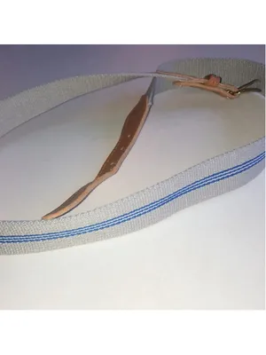 Canvas Stripe Belt with Tan Leather Accents thumbnail 7