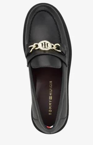 NEW Tommy Hilfiger Women’s Size 7.5 Black Terina Faux Leather Loafers thumbnail 2