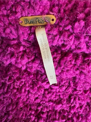 Free People Furry Time Fuchsia Hooded Zip Jacket Fuzzy Boucle Size M thumbnail 9