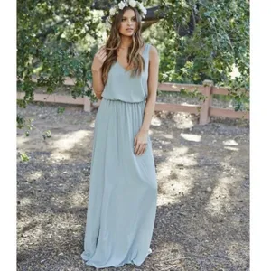 Show me your MuMu split Maxi dress SMALL sage sleeveless Bridesmaid prom thumbnail 2