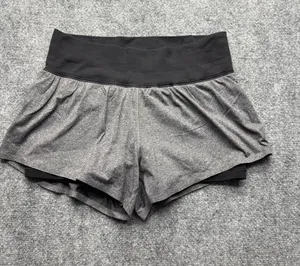 Lululemon Women’s 6 SEAMLESS MOVES SHORT 2.5'' Heathered Gray/Black Shorts thumbnail 1