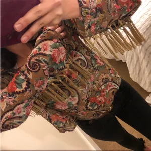 Boho-Chic Cotton Candy Paisley Fringe Top – Size Large thumbnail 9
