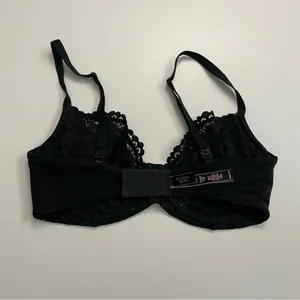 Victorias Secret Bra Unlined Demi Underwire Floral Lace Convertible Black thumbnail 10