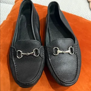 Black Leather Loafers Size 8.5 thumbnail 1