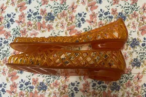 American apparel Los Angeles Apparel lattice flat jelly sandals orange footwear thumbnail 3
