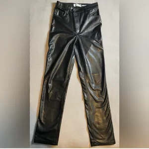 Abercrombie cross waist faux leather pants thumbnail 6