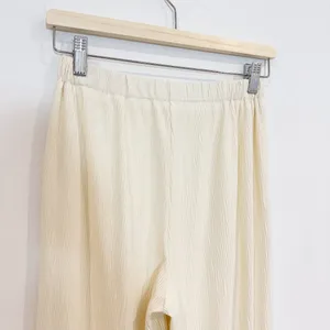 Commense Pants Size M Cream Pleated High Rise Pull On Elastic Waist Flow Classic thumbnail 7