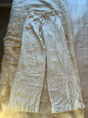 Striped Flowy Pants White Size XS thumbnail 1