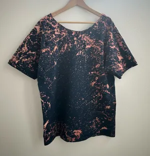 Destroyed Stained Black Bleached Tee Size XXL thumbnail 1