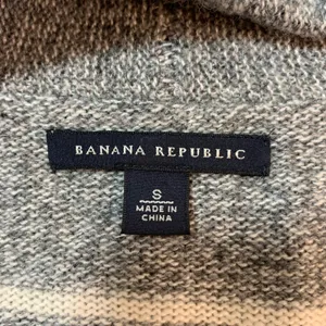 Banana Republic Womens‎ Striped Cardigan Sweater Size S Wool Blend Gray White thumbnail 3