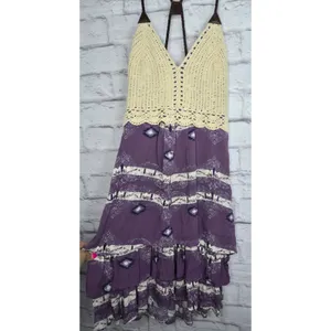 NWT Boot Barn Shyanne Crochet Boho Dress Purple Southwestern Aztec Festival S thumbnail 4
