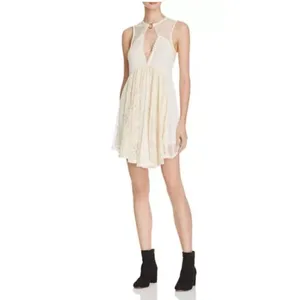 ✨FREE PEOPLE Don't You Dare Sz Medium Dress in Neutral Combo✨ thumbnail 2
