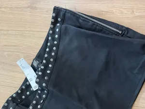 New bought for $79 Black studded BDG mini skirt with silver studs along the side, size S #punk #edgy thumbnail 3