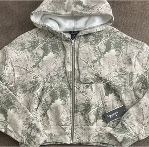 Justify Full Zip Hooded Slightly Cropped Camo Jacket  thumbnail 1