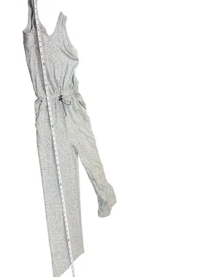 Old Navy Active Breathe ON Jumpsuit Gray Sleeveless Cropped Wide Leg S NWT thumbnail 11