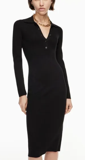 Aritzia Babaton Wolfgang Dress Black Collared Women’s XS thumbnail 1