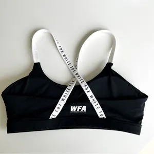 White Fox Boutique Active Sports Bra in Black and White thumbnail 2