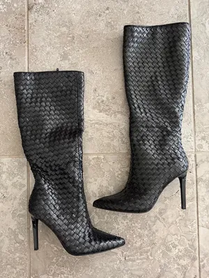 I.N.C. Women’s Savonia Heeled Boots in Black Woven, Size 8, NEW in Box thumbnail 5