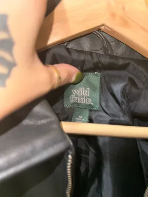 Wild Fable Leather Jacket Black thumbnail 3