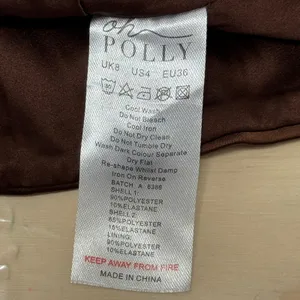 Oh Polly Chocolate Brown Satin‎ Lace Up Corset Top Square Neck US 4 Party Sexy thumbnail 8