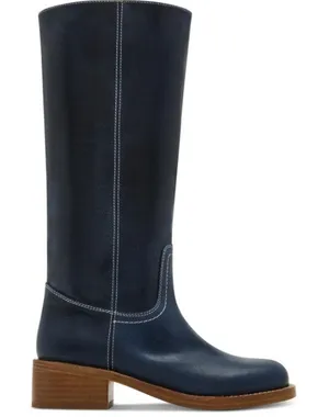 Steve Madden Women's Riggs Tall Square-Toe Dark Blue Boots Size 7 thumbnail 1