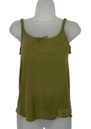 Abercrombie & Fitch Vintage Y2K Army Green Bow Butterfly Patch Tank Top Medium M thumbnail 1