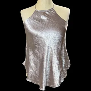 Free People XS Lamour Top Silver Metallic Halter Fairy Cyber Fest Y2K EGirl Edgy thumbnail 3