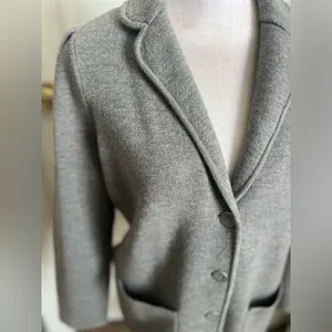 Talbots Sweater Blazer in Merino Wool XP Plus Petite Grey thumbnail 2
