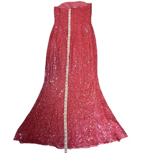 Jovani VTG Y2K Sequin Gown‎ Silk Mermaid Maxi Pink Prom Dress Evening Formal 0 thumbnail 3