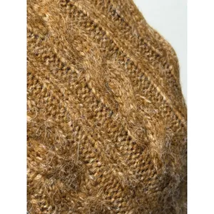 ABERCROMBIE & FITCH Cable Knit Crew‎ Dolman Sweater Sz S/M Brown Y2K Preppy Boho thumbnail 10
