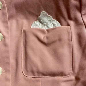 80s VINTAGE BABY PINK BUTTON UP BLOUSE thumbnail 2