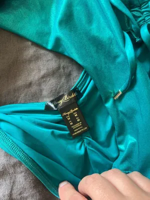 NWOT Honey Birdette Ziva Teal Metallic Swimsuit MED monokini thumbnail 3