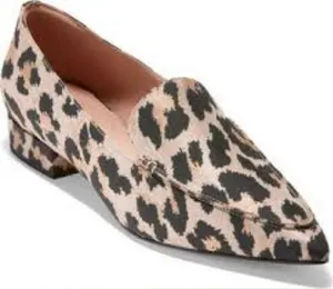 Cole‎ Haan Vivianne pointed toe loafer animal print women’s size 7.5 thumbnail 1