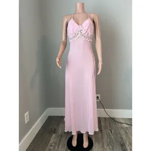 D'ELEGANCE LINGERIE Slip PINK SPAGETTI MEDIUM MAXI FLORAL LACE LIGHTWEIGHT#95 thumbnail 9