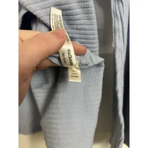Free People FP Movement Ribbed Bell Sleeve Light Blue Stretch Top Oversized S thumbnail 11