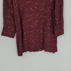 Modcloth A Cut Above Average Shirt Dress Size 12 Burgundy Scissors Hair Stylist‎ thumbnail 14