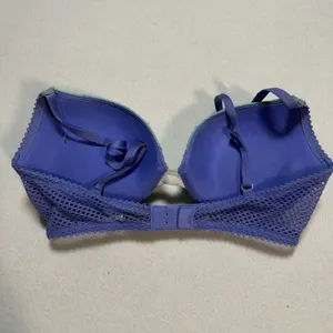 Victorias Secret 32C Pushup Bra Padded Blue Purple Floral Lace Underwire‎ #0163 thumbnail 2