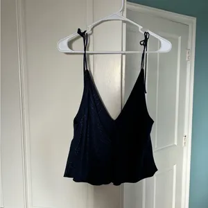 Victoria's Secret Satin Camisole Tank Top in Navy Zebra Animal Print thumbnail 6