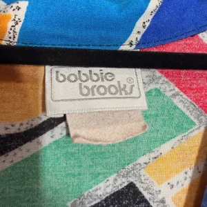 Bobbie Brooks Geometric Print Short Sleeve Button Up Shirt Women 90s VTG Large thumbnail 6