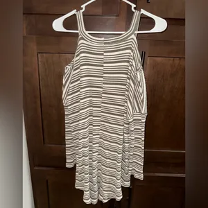 She + Sky Striped Cold Shoulder Long Sleeve Top thumbnail 4