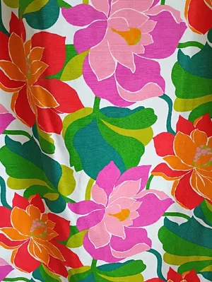 Boden Multicolor Floral Print Dress - White, Green, Teal & Orange Size 12L thumbnail 3
