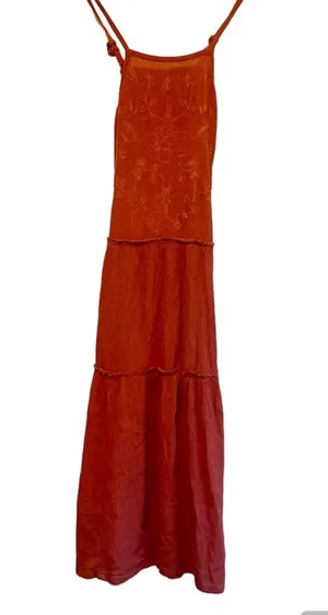 Mossimo Supply Co Rust Color Short Dress w/Floral Embroidered Top Sz XS thumbnail 1