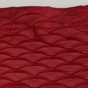 Red Scallop Textured Zippered Cosmetic Makeup Organizer Bag RevitaLash thumbnail 12