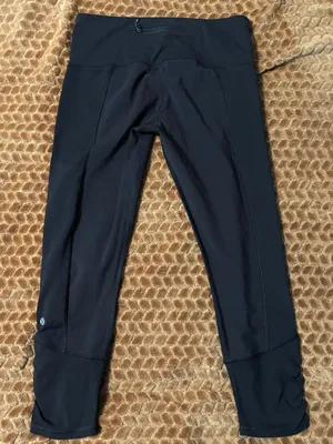 Lululemon Runday Crop 23" Running Tights Black Reflective Zippers Luxtreme 8 thumbnail 4