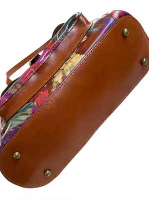 EUC Patricia Nash Leather Bolsena Shoulder Bag Summer Florals Retail $229.00 thumbnail 7