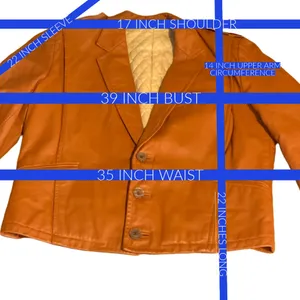Custom Tailor Han'S Vintage 1970'S Brown Leather Front Button Jacket (M) thumbnail 14