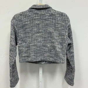 Boutique Storia Tweed Like Cropped Button Jacket‎ Top Dusty Gray Small thumbnail 2