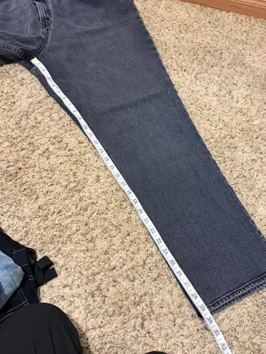 Abercrombie & Fitch Curve Love The '90s Straight Ultra High Rise Gray Jeans thumbnail 14
