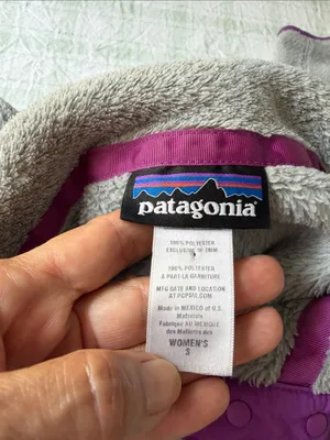 Patagonia Gray Fleece Pullover with Purple Accents thumbnail 5